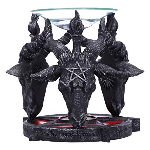 Baphomet Head Oil Burner with Glass Bowl