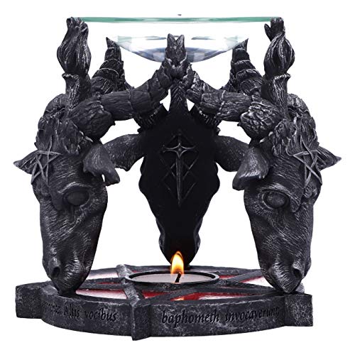 Baphomet Head Oil Burner with Glass Bowl