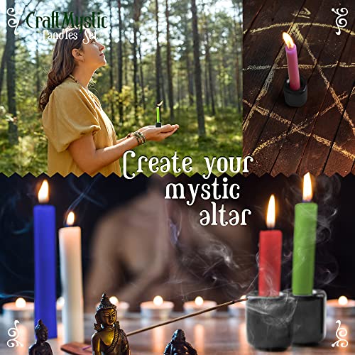 36 Taper Candle Magick Candle Kit with Black Holders