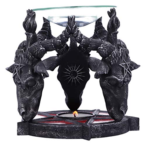 Baphomet Head Oil Burner with Glass Bowl