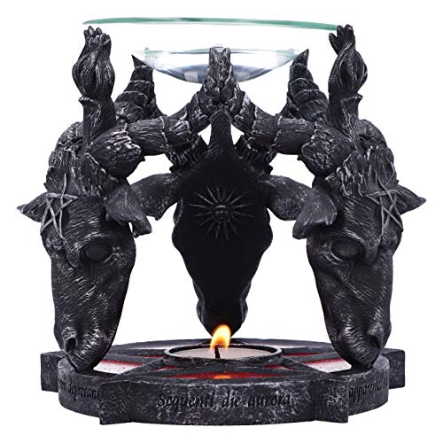 Baphomet Head Oil Burner with Glass Bowl